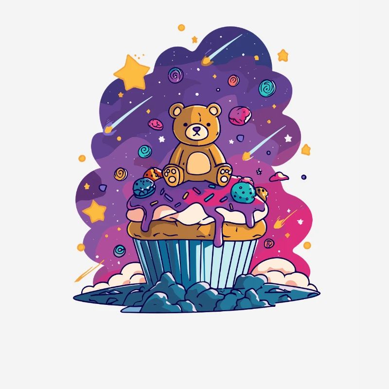 Teddy Bear Cupcake in the Cosmos