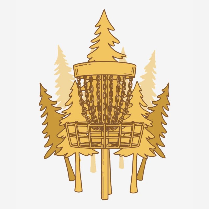 Disc Golf Basket Pines Scène de Disc Golf Volant
