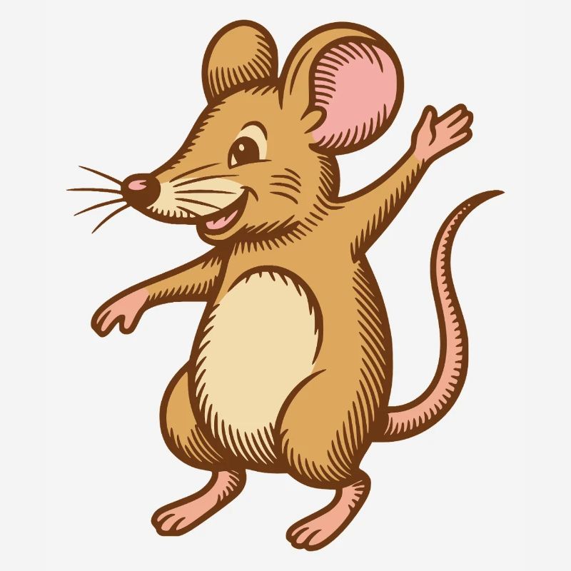 Cute mouse dancing jumps happy funny happy