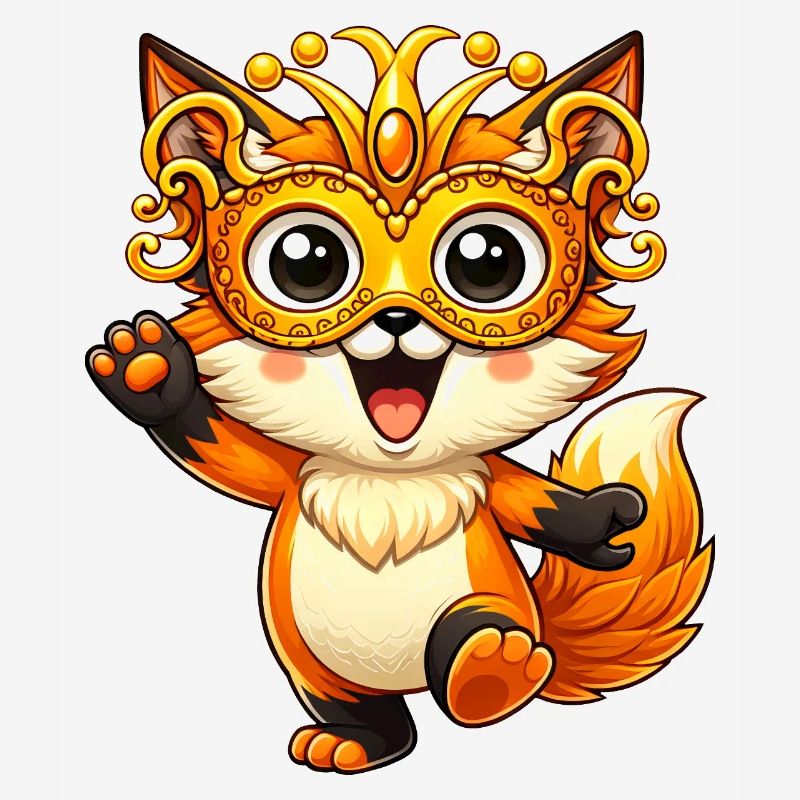 Carnival Fox Disguise Carnival Dancing Joy