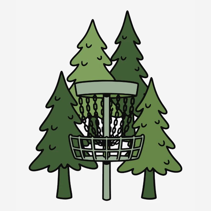 Forest Disc Golf Basket Funny Disc Golfing Scene