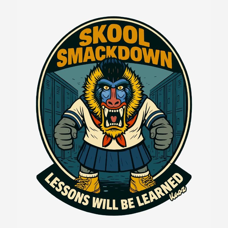 School Smackdown Primates Monkey Mandrill