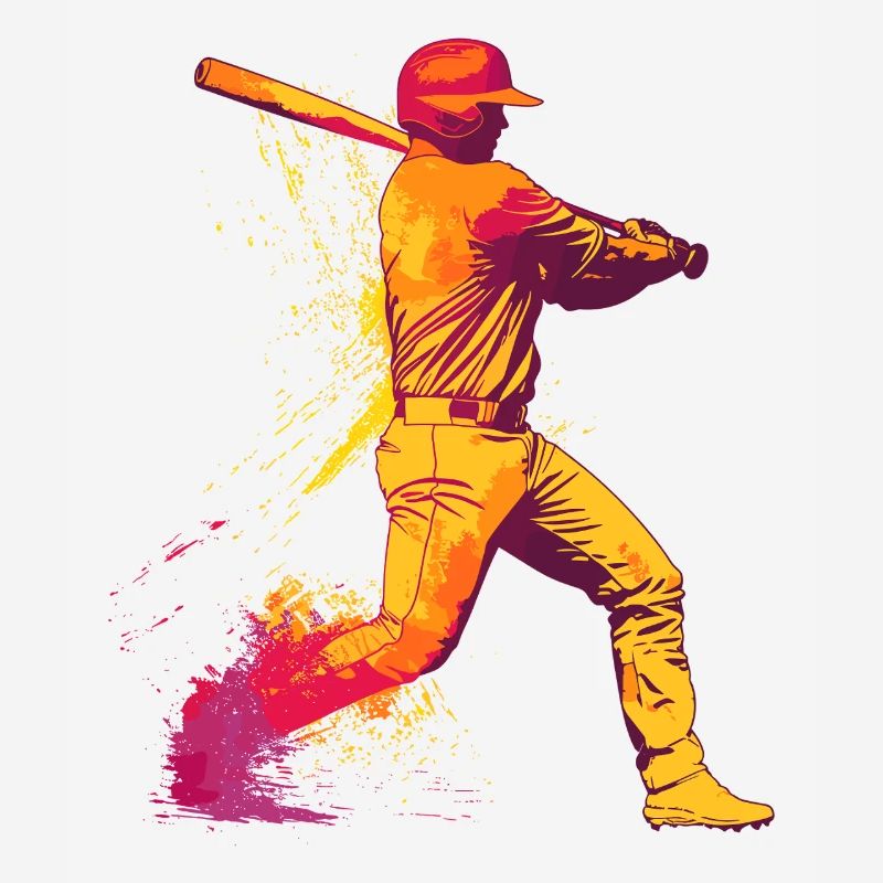 Héros de la batte de baseball Explosion de couleurs