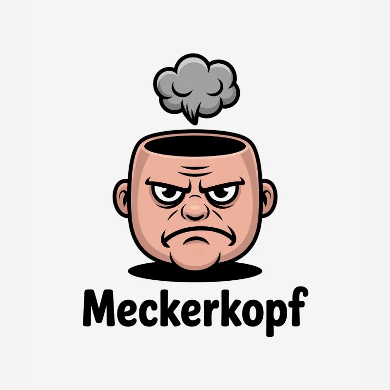 Meckerkopf Genervtes Grumpy Comic Gesicht