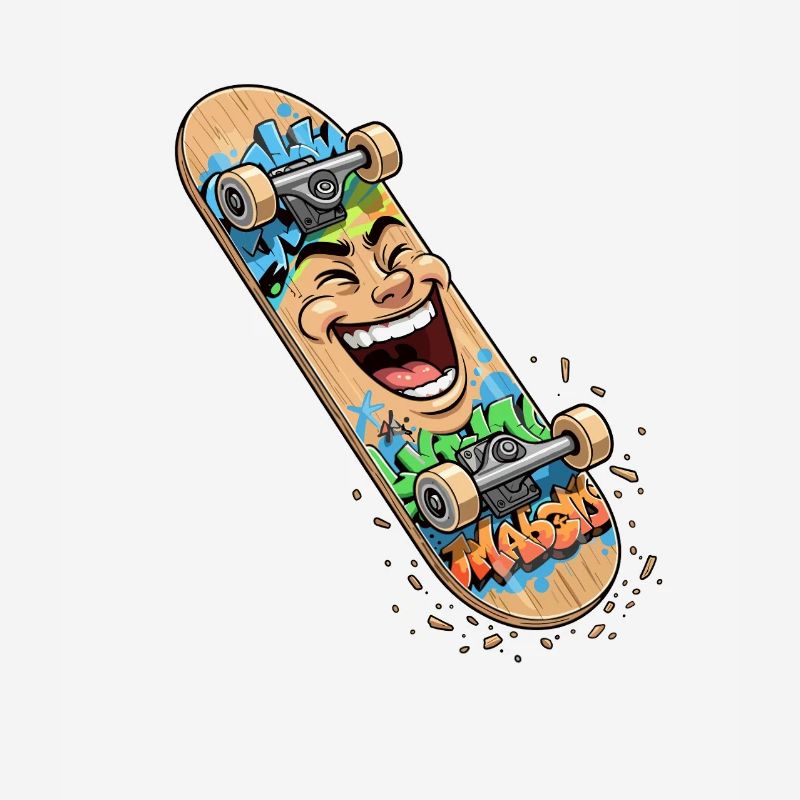 Lachender Skateboard Graffiti