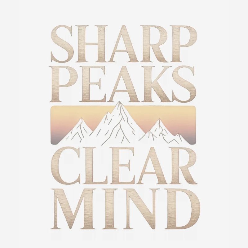 Sharp Peaks Clear Mind Mountain Design