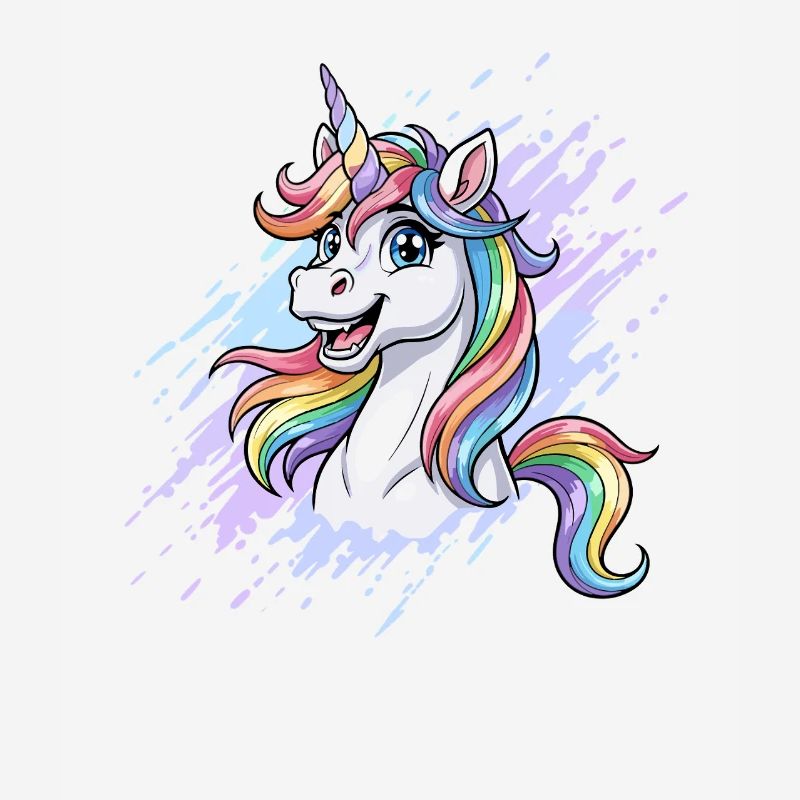 Rainbow Unicorn Head Splash