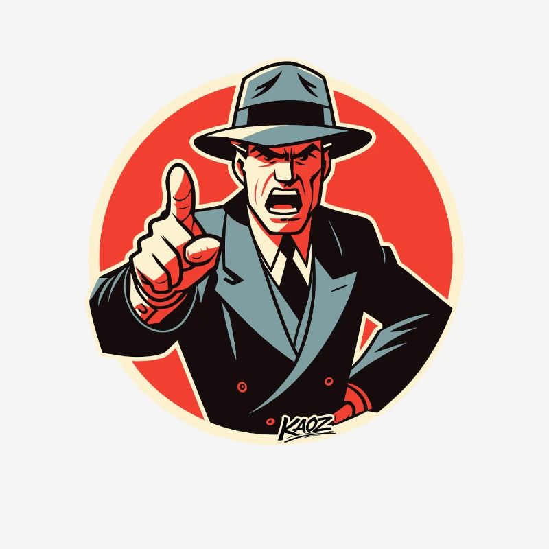 Retro Noir Mobster dapper dude Pointing
