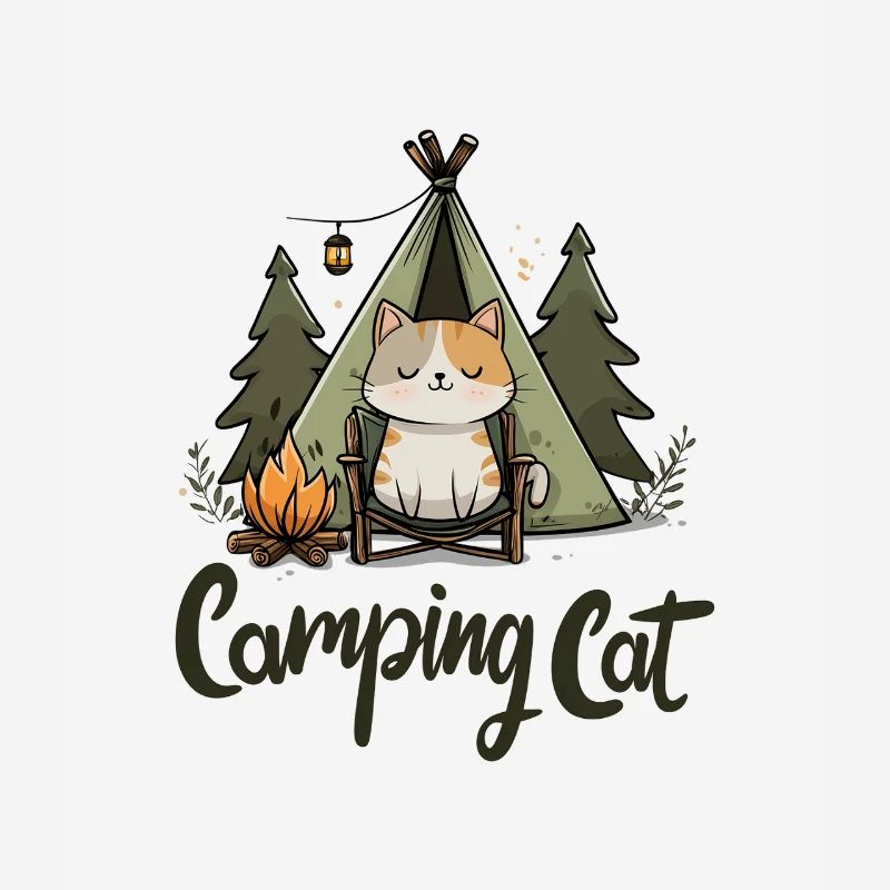 Camping Cat Saying Camping Cat Camper Gift