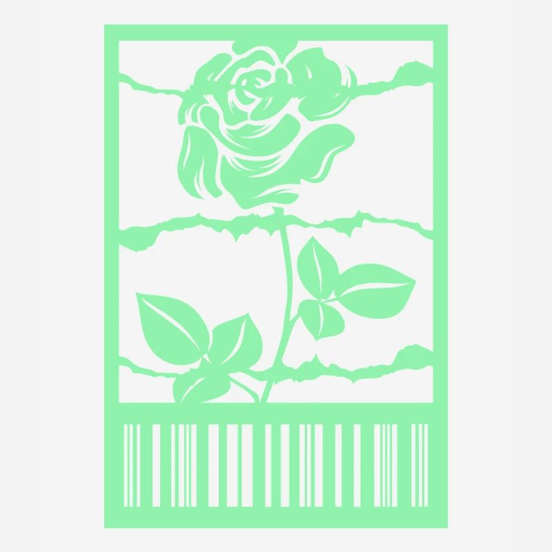 Gothic Rose Barbed Wire Barcode Urban Style