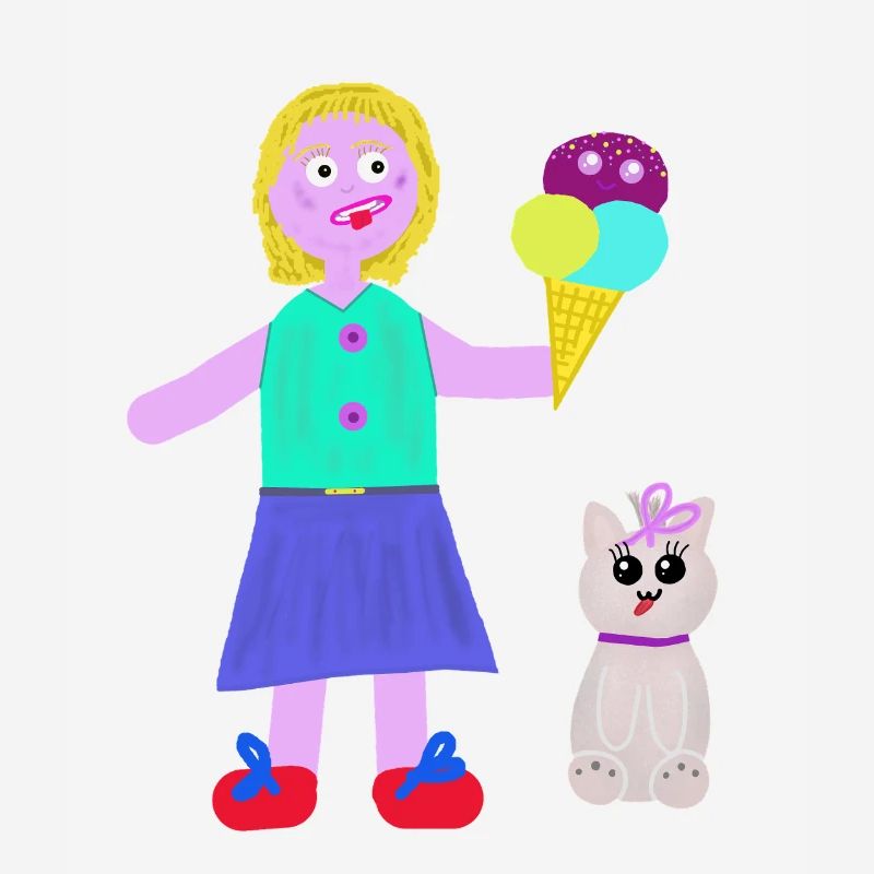 Eiscreme-Mädchen Eiscreme Eiswaffel