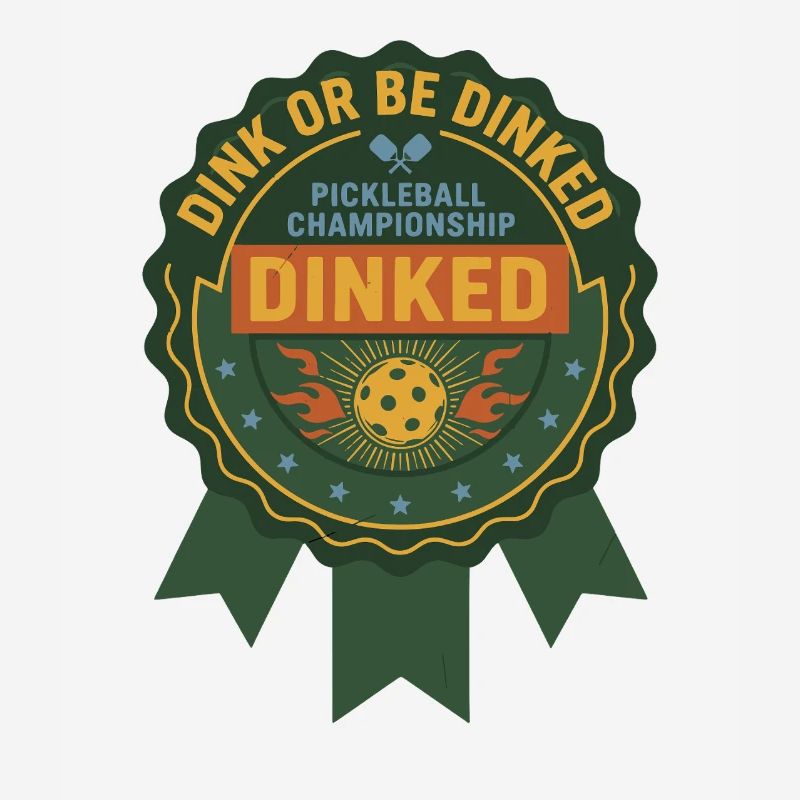 Pickleball-lustiger Spieler Dink Oder Werde Dinked