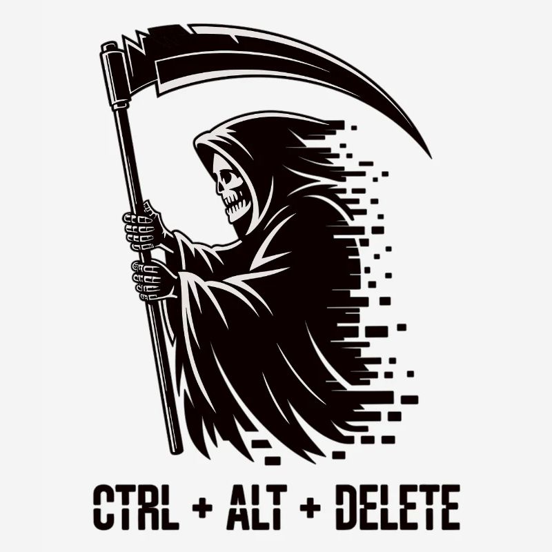 Ctrl Alt Delete Grim Reaper IT Humor Shirt