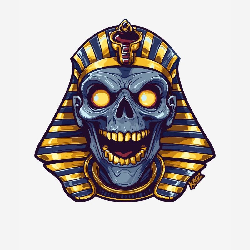 Pharaoh Skull Neon Glow