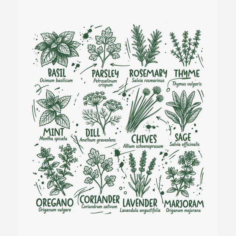 Herbs Botany Kitchen basilic Romarin