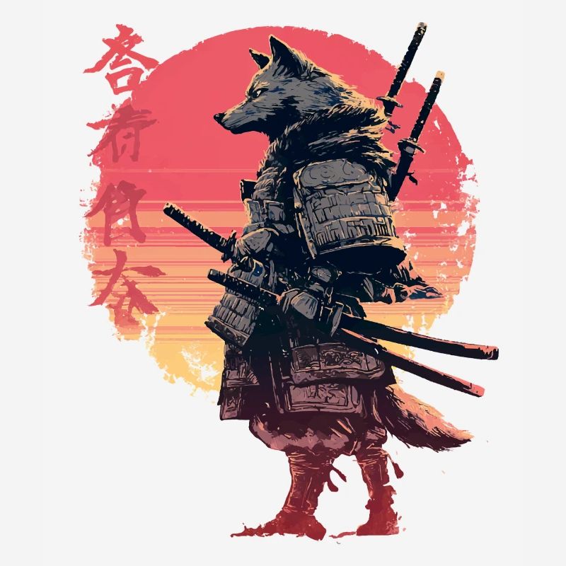 Wolf Samurai at Sunset