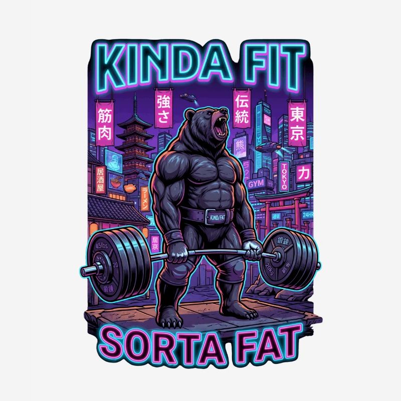 Kinda Fit Sorta Fat Bear Weightlifting