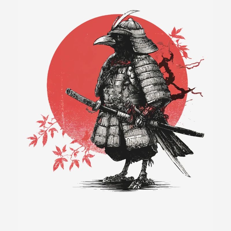 Samurai-Krähe in Rüstung