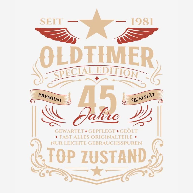 45. Geburtstag Geschenk Mann Oldtimer Vintage 1981