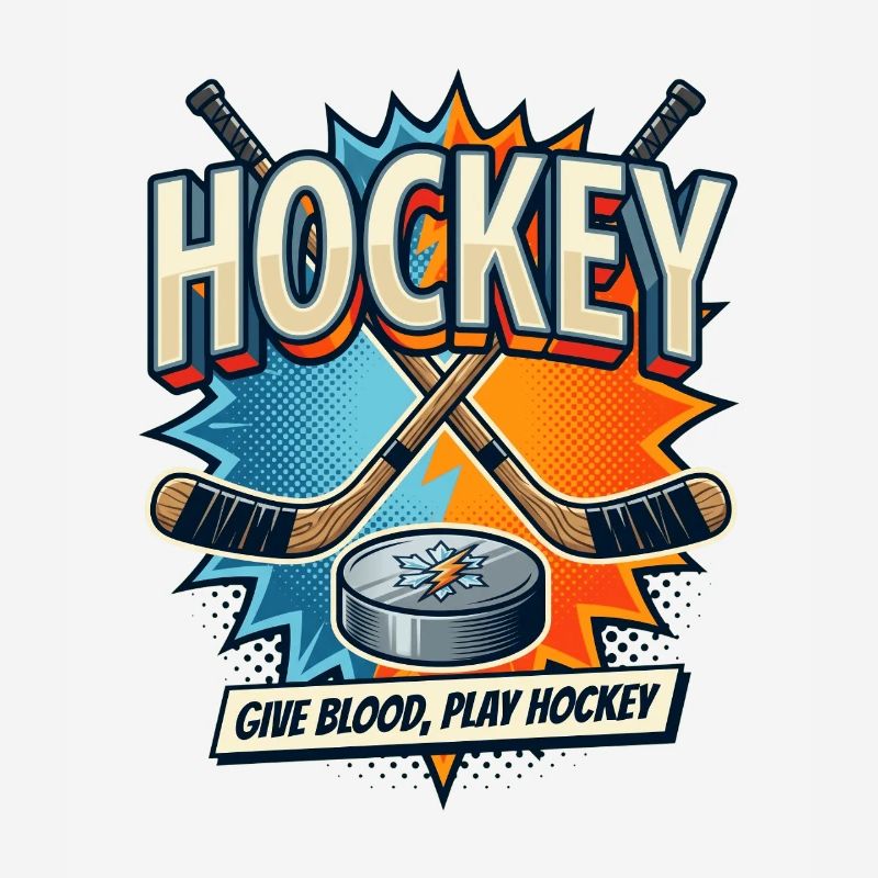 Retro Eishockey Schläger Puck Comic