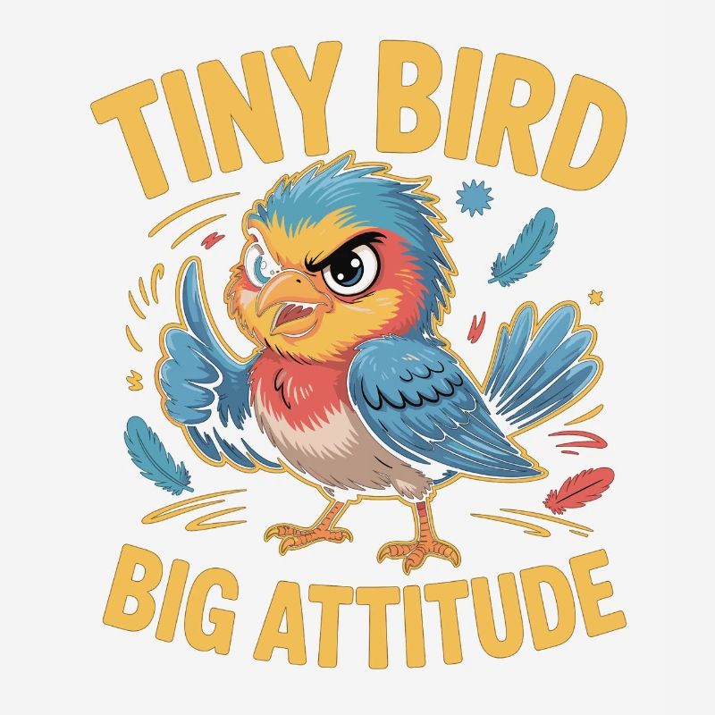 Tiny Bird Big Attitude Vogel Spruch