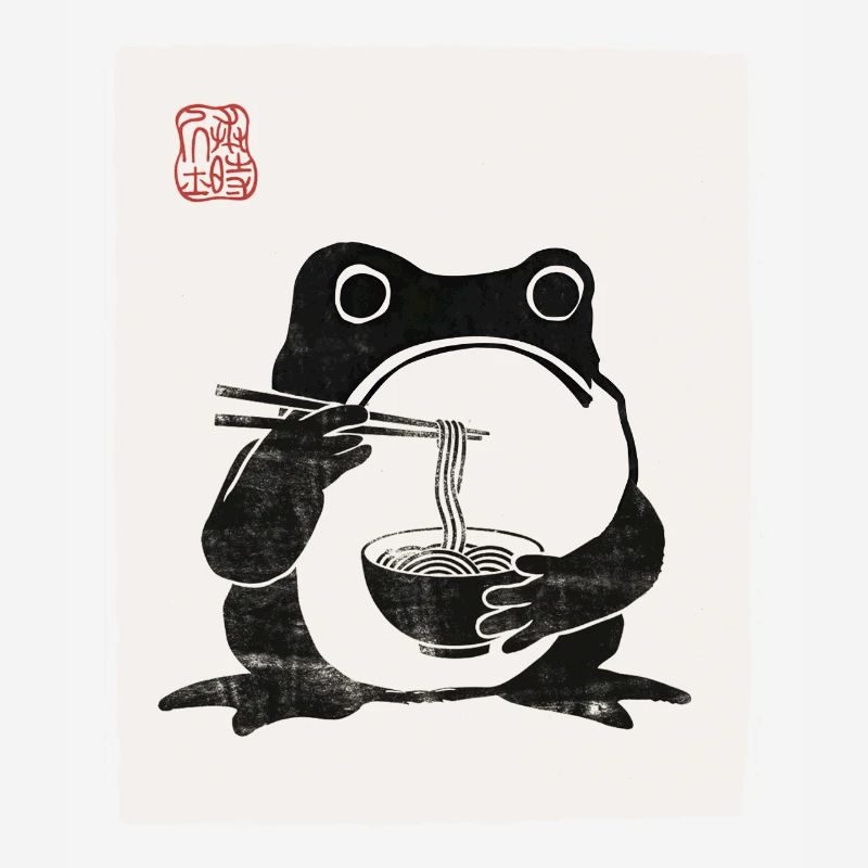 Japanese Grumpy Frog Ramen Noodle Feast