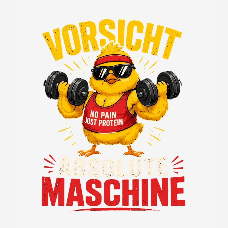 Caution Absolute Machine No Pain Just Protein