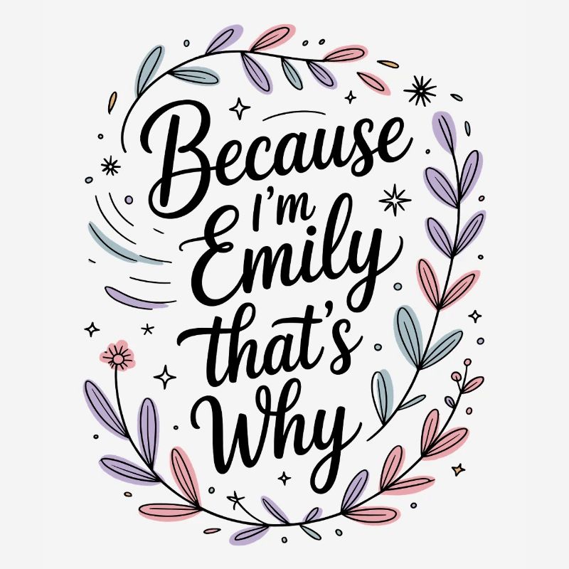 Because I'm Emily That's why I'm in Emily