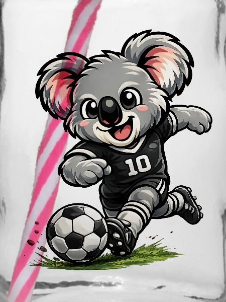 Süßer Koala spielt Fußball