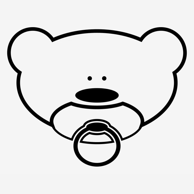 Funny teddy bear with pacifier