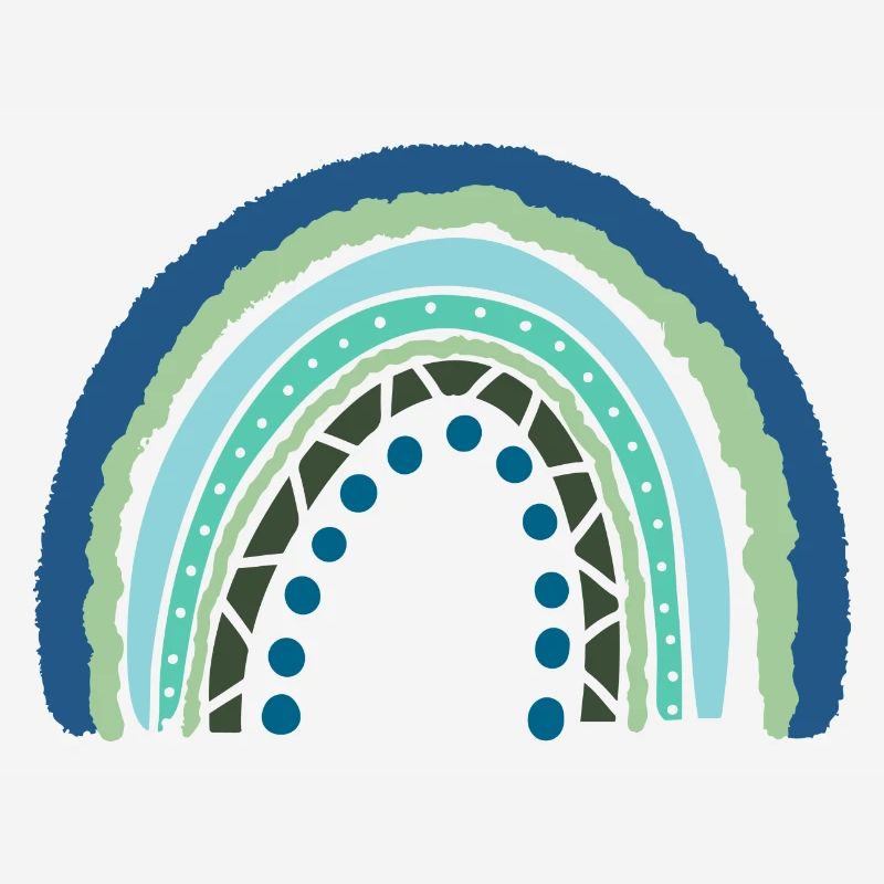 Bleu Arc-en-ciel vert avec des points