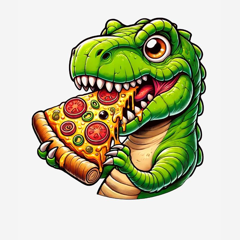T-Rex Dinosaur with Pizza Cheese Olives Fun