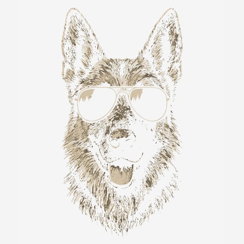 Deutscher Schäferhund Sonnenbrille Coole Illustration