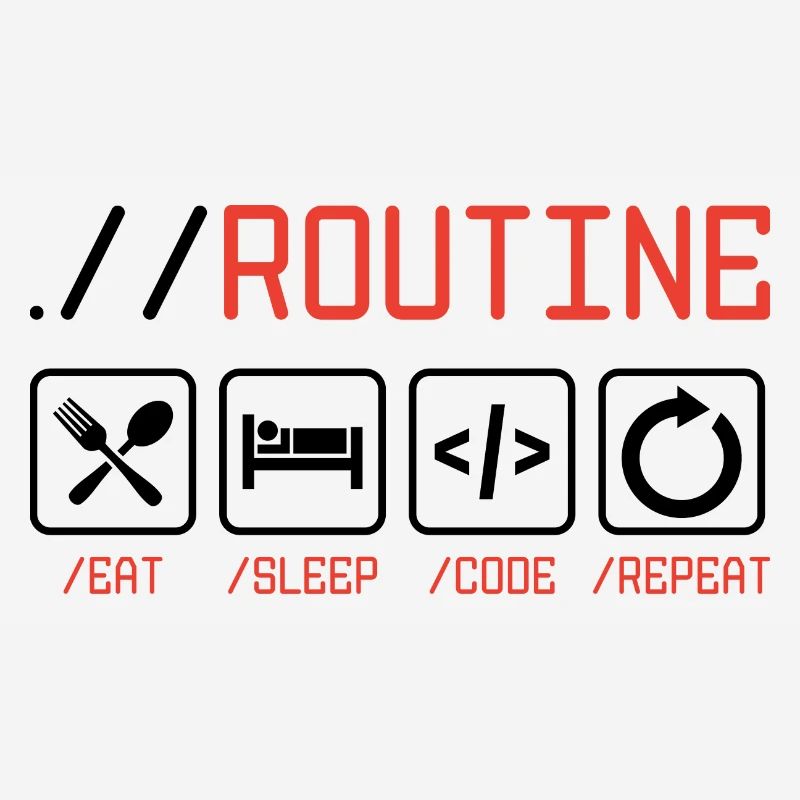 Routine Eat Sleep Code Repeat Software Developer C