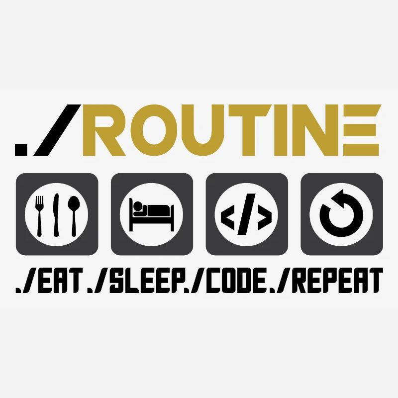 Routine Eat Sleep Code Repeat Software Developer C