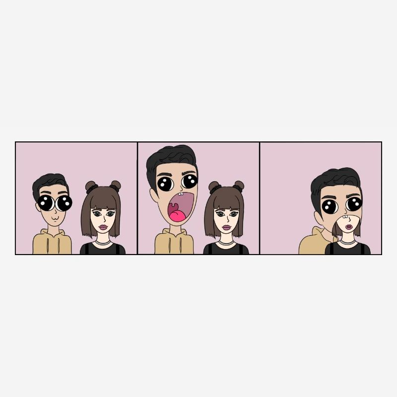 J’aime manger | | de style comique Triptyque