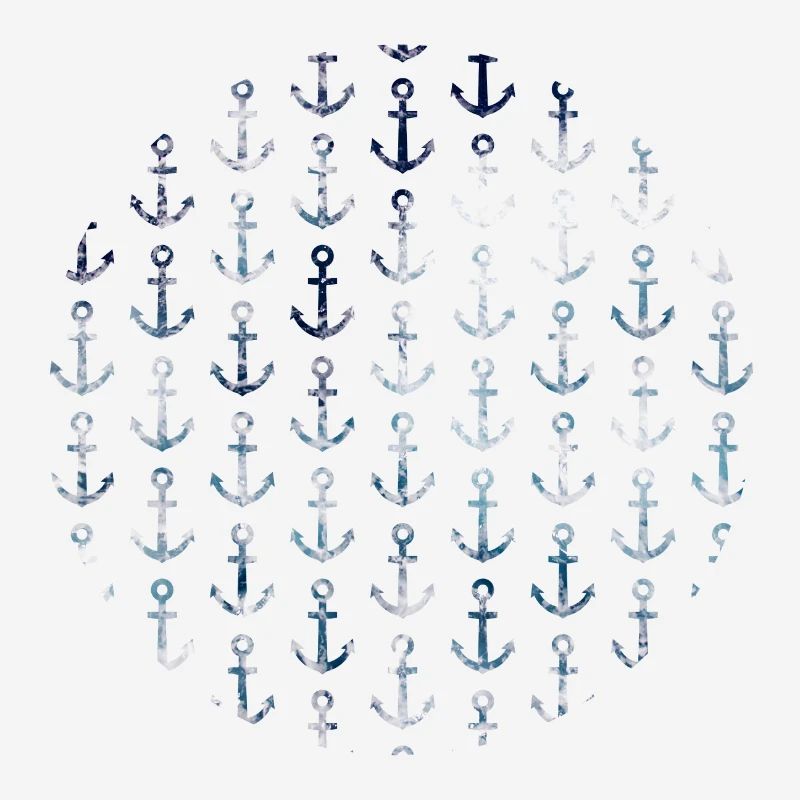 Maritime anchor pattern in circular shape