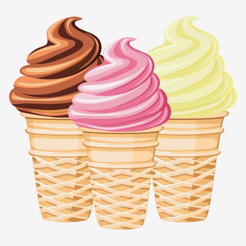 Softeis Vanille Schokolade Erdbeere