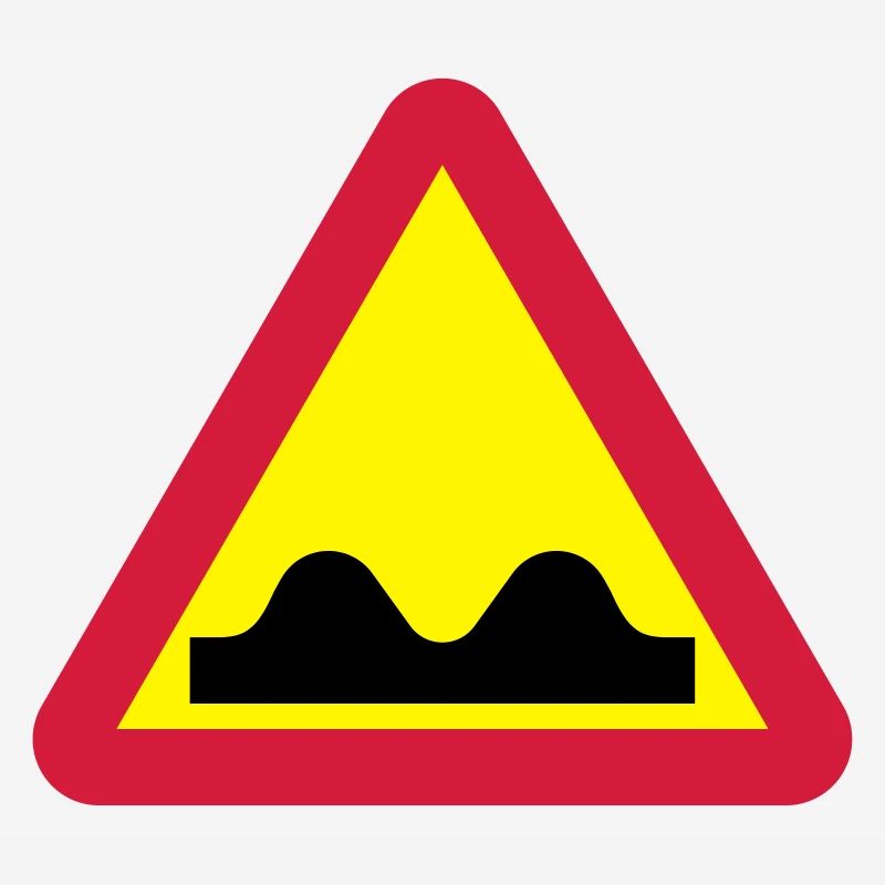 Warning sign for bumpy road