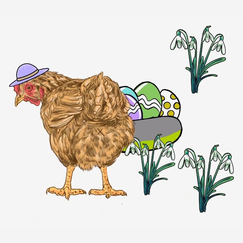 Chicken Poultry Eggs Nest Easter Eggs Easter