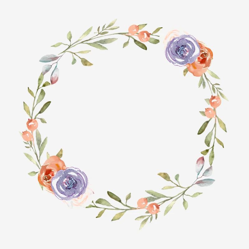Flowers circle customizable