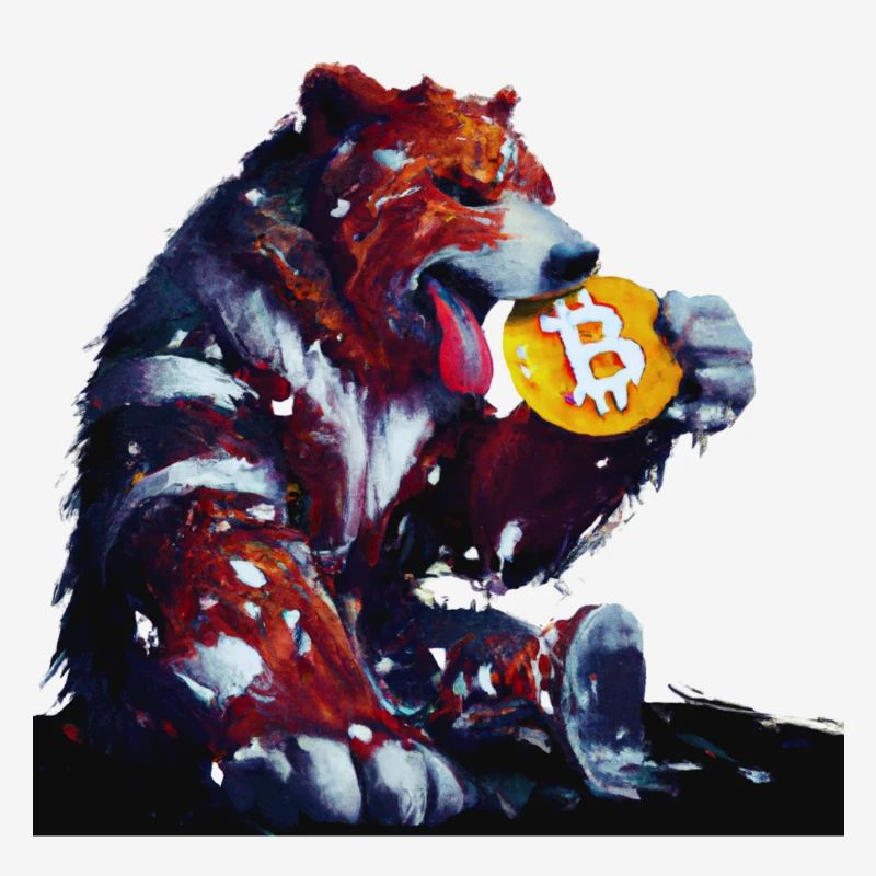 Capitalist bear eats Bitcoin cryptocurrency