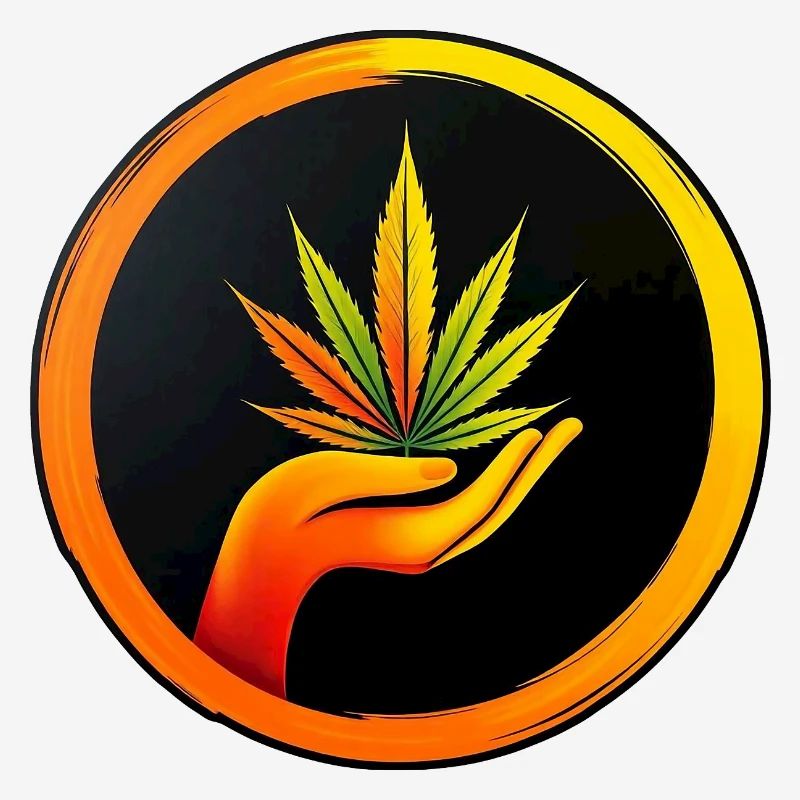 Marijuana leaf - LOGO button 1