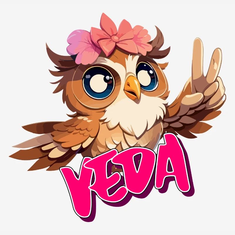 VEDA - Schöner Mädchen Name mit süßer EULE