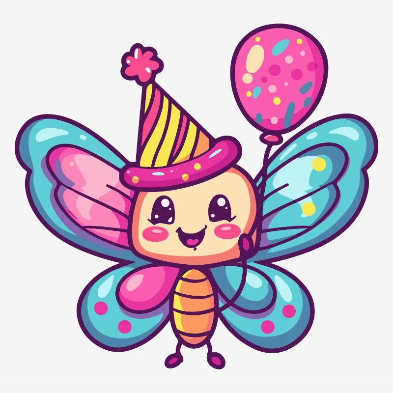 Butterfly Birthday Comic Cute