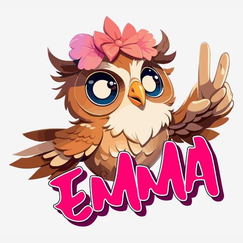 EMMA - Schöner Mädchen Name mit süßer EULE