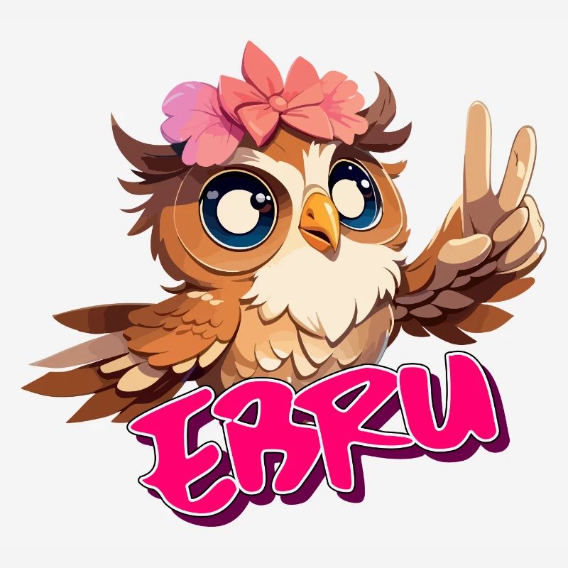 EBRU - Schöner Mädchen Name mit süßer EULE