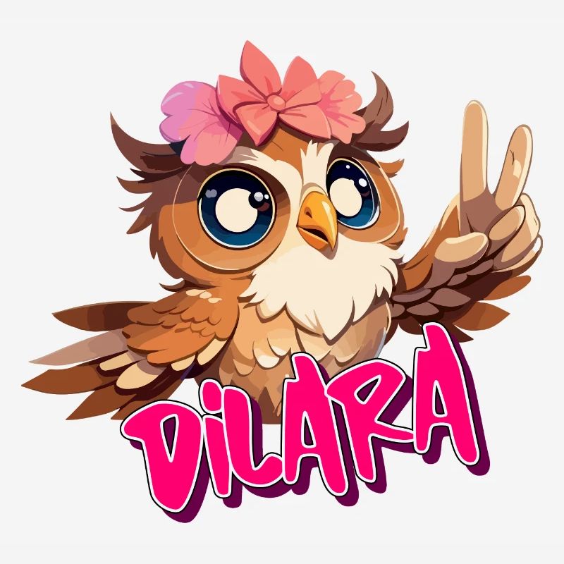 DILARA - Schöner Mädchen Name mit süßer EULE