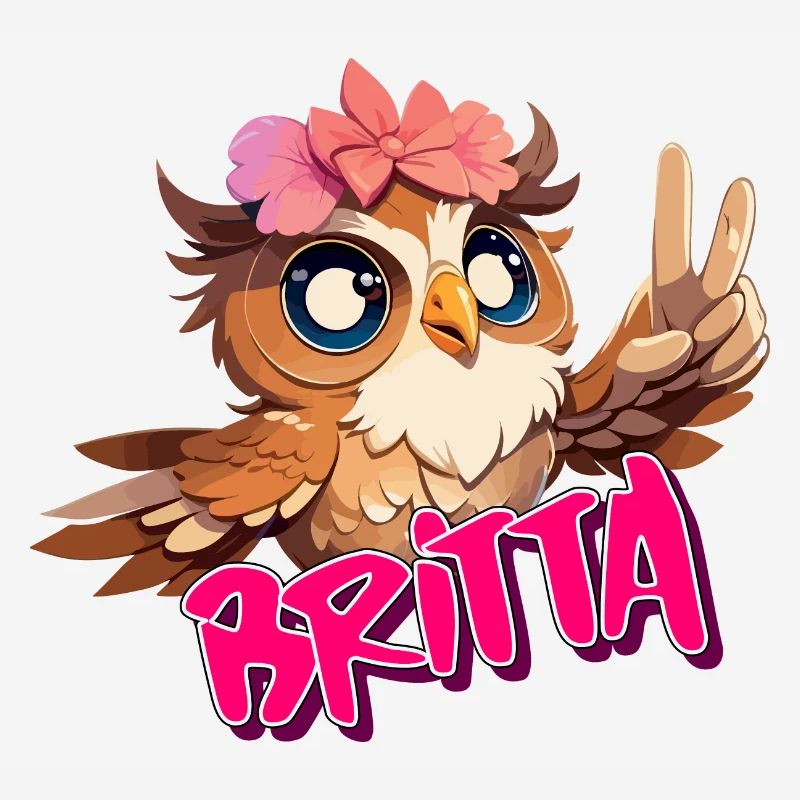 BRITTA - Schöner Mädchen Name mit süßer EULE