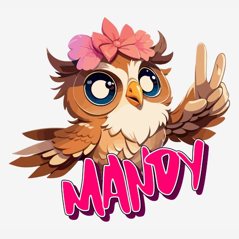 MANDY - Schöner Mädchen Name mit süßer EULE